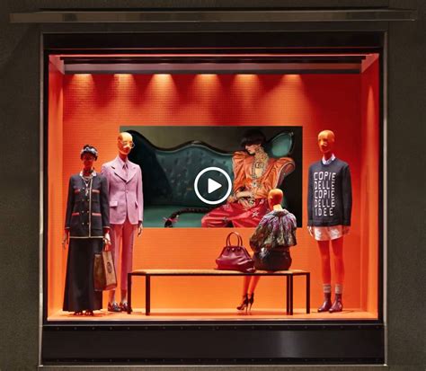 gucci window display glass art|Gucci window display milan.